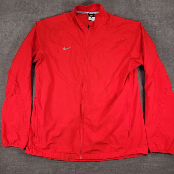 Nike Running Y2K Jacket Full‎ Zip Lightweight Windbreaker Red Large - Picture 1 of 11
